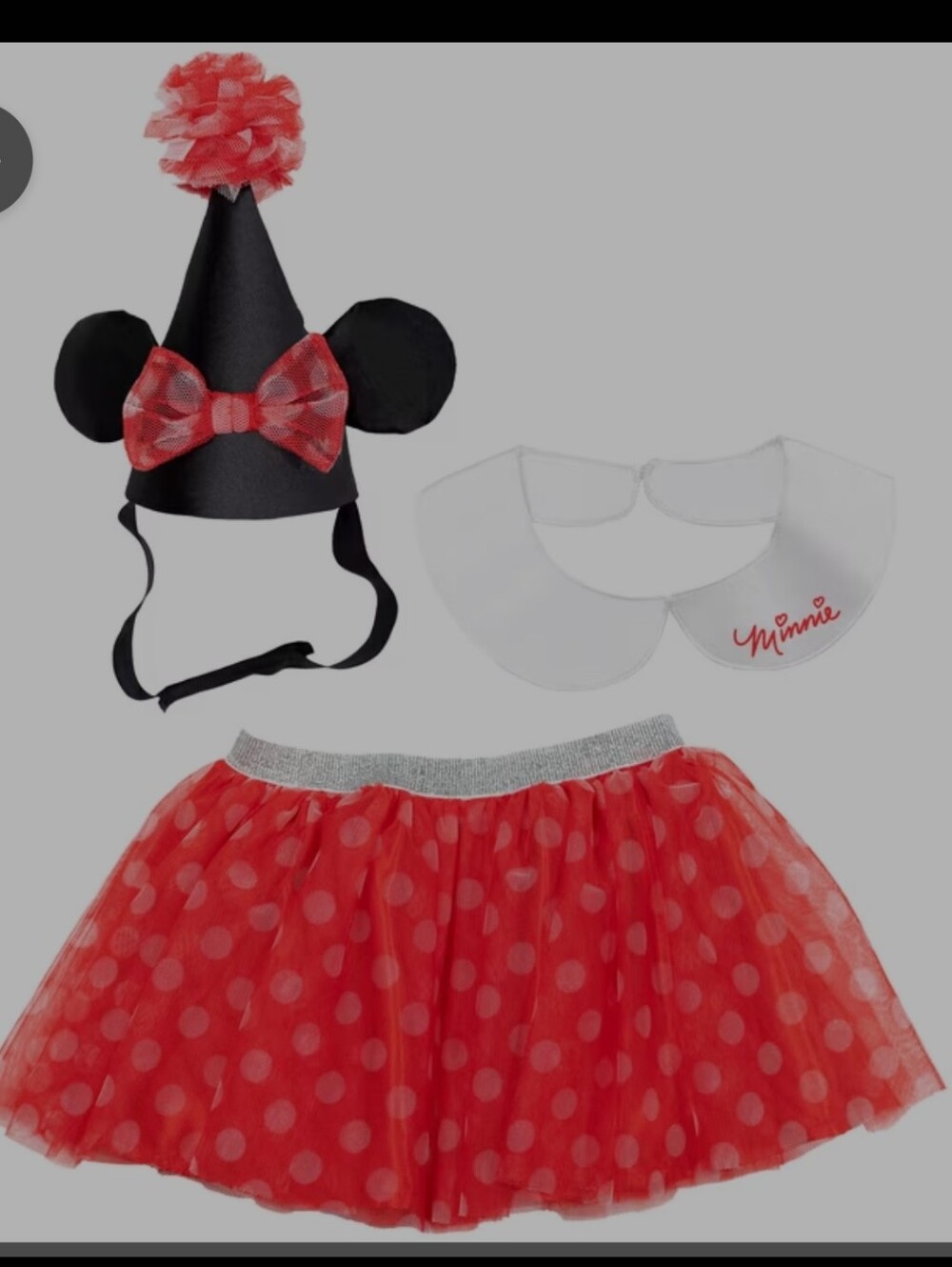 Disney Baby Birthday Set Minnie Mouse Costume - Tutu Skirt And Ears
